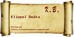 Klippel Beáta névjegykártya